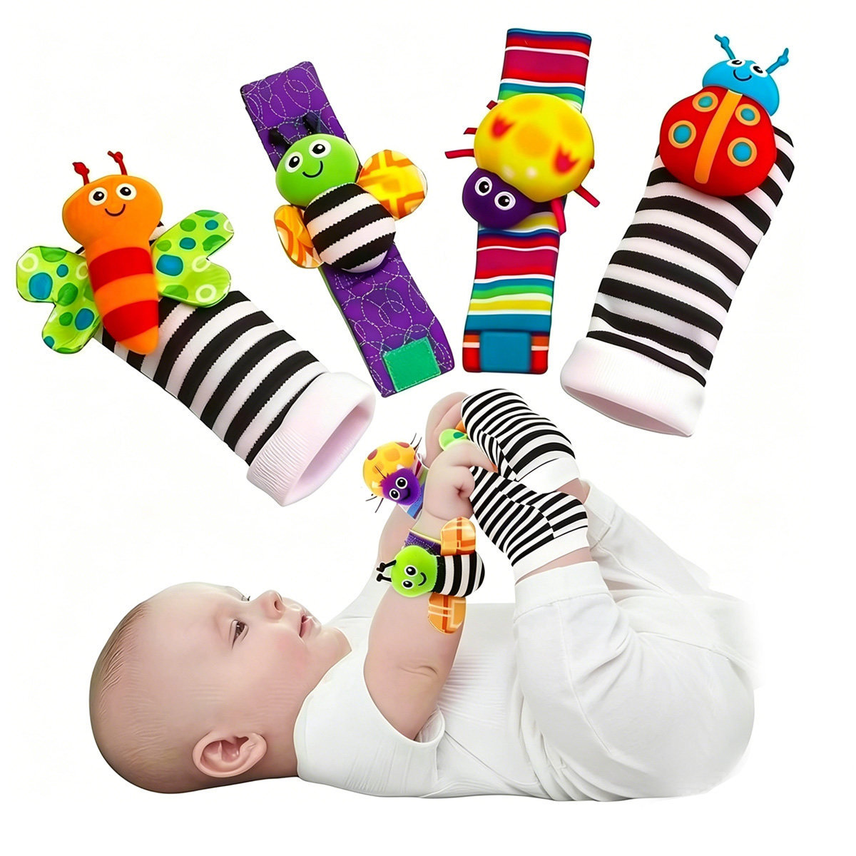 Baby Rattle Toy Set - 4 stücke Baby Rassel Spielzeug Nette