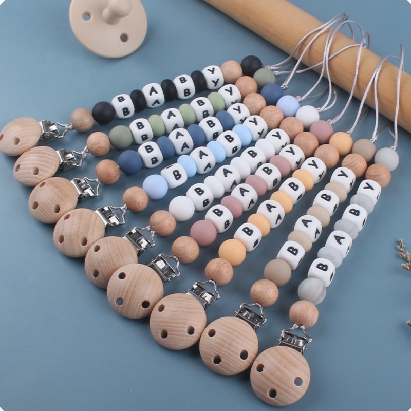 Baby Products Name - Schnullerhalter Clip Anpassung Name Silikon Schnullerkette