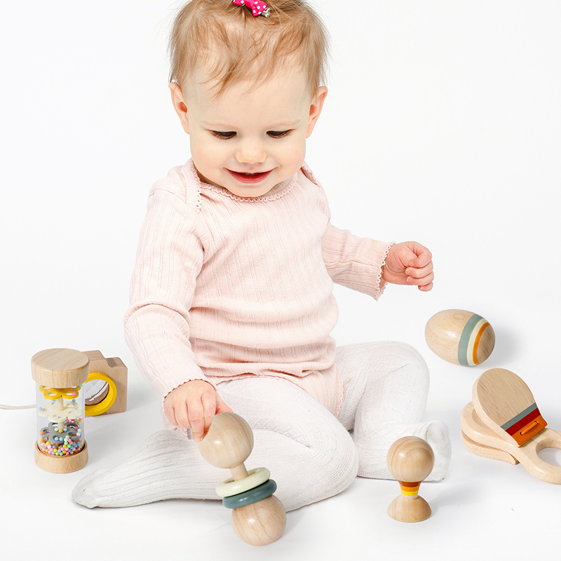 Montessori Holzspielzeug 7-tei – Baby Rattle Toy Set Bewertung und Preis
