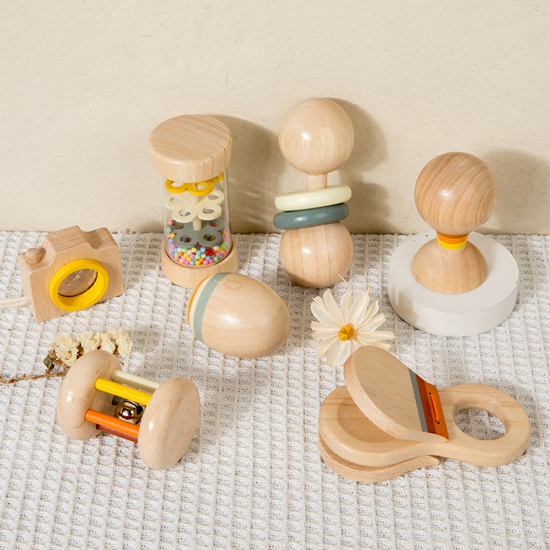 Montessori Holzspielzeug 7-tei – Baby Rattle Toy Set Bewertung und Preis
