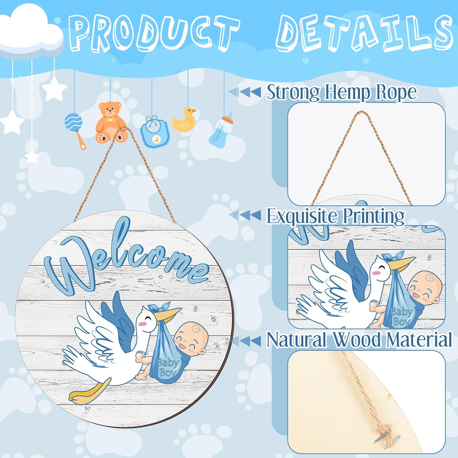 Baby Boy Türschild Geschlecht  – Baby Products Name Bewertung und Preis